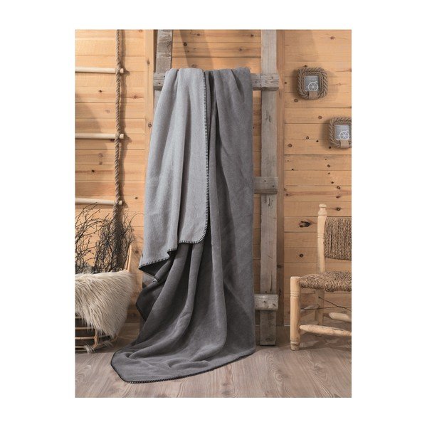 Coperta a righe grigie, 200 x 220 cm - Mijolnir