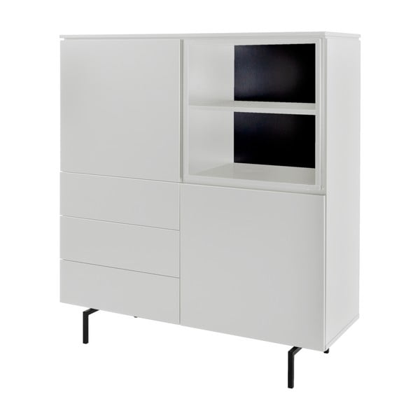 Cassettiera alta bianca 120x133 cm Plain - Tenzo-image-1