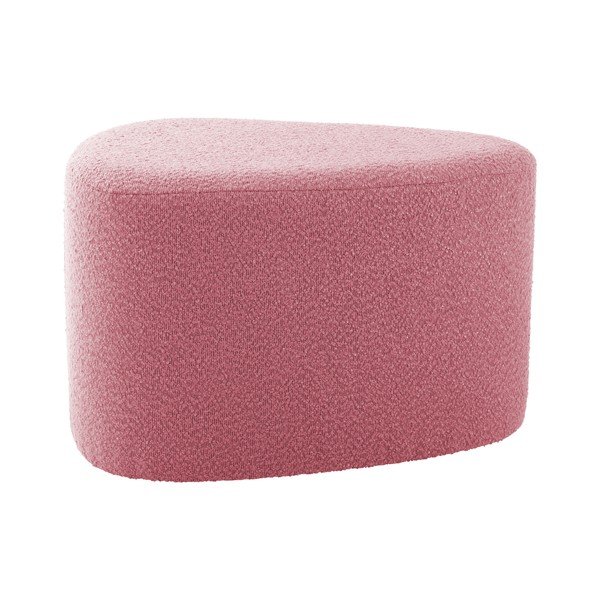 Sgabello in tessuto bouclé rosa Ada - Leitmotiv-image-1