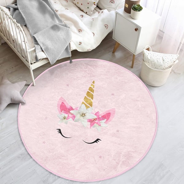 Tappeto rosa per bambini ø 120 cm Comfort - Mila Home-image-4