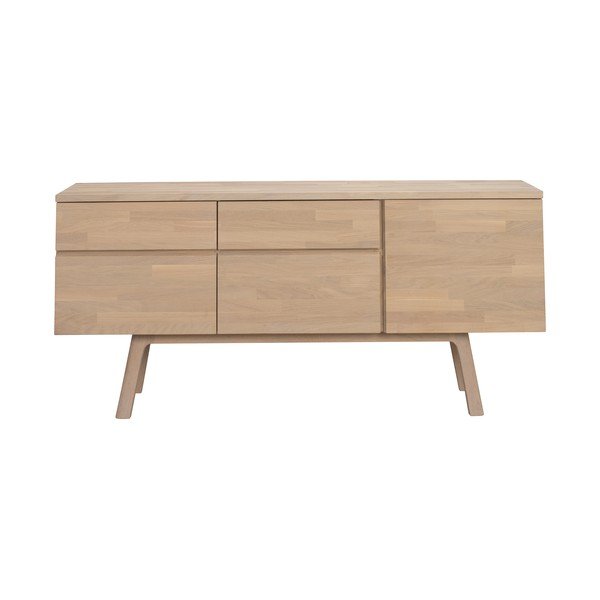 Credenza colore naturale chiaro in rovere massiccio 170x77x42 cm Cleardale – Rowico-image-4
