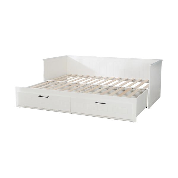 Letto per bambini bianco con letto estraibile con contenitore 90/180x200 cm Sylt - Roba-image-2