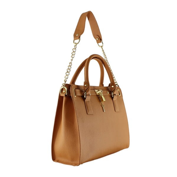 Borsa in pelle marrone cognac Monica - Chicca Borse-image-3
