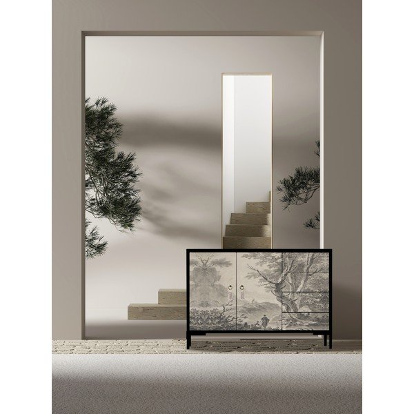 Cassettiera bassa nera e beige 113x84 cm Wilma - Really Nice Things-image-4