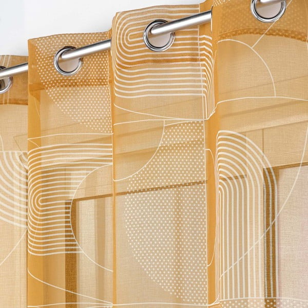 Tenda in voile giallo 140x280 cm Esquisse - douceur d'intérieur-image-1