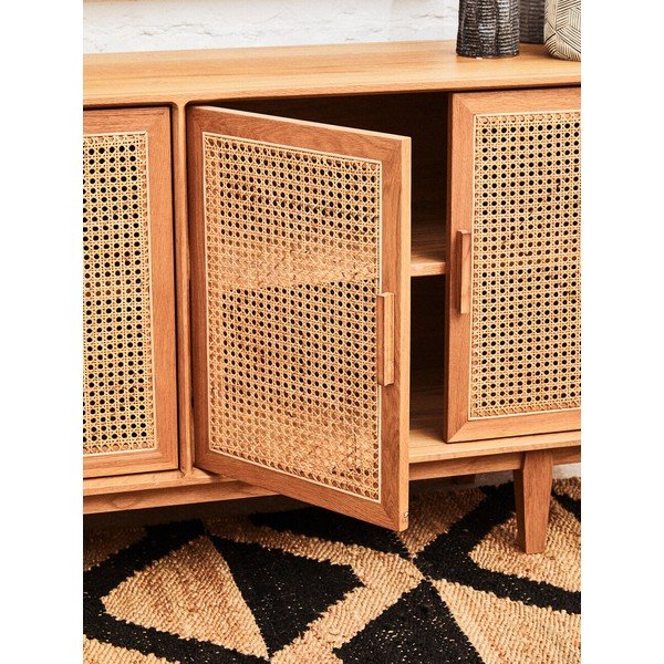 Credenza di colore naturale in rovere massiccio Lyon – Premier Housewares-image-3