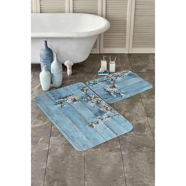 Tappetini da bagno blu in set da 2 60x100 cm - Mila Home-image-2
