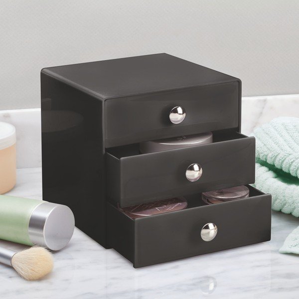 Organizzatore a tre cassetti nero - iDesign-image-1