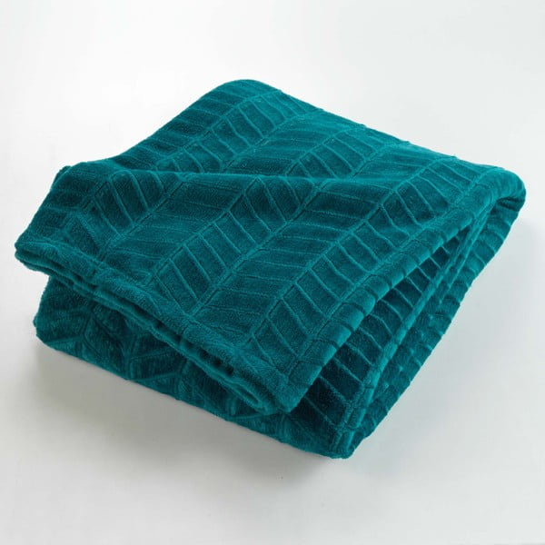 Copriletto blu in microflanella 180x220 cm Arya – douceur d'intérieur-image-1