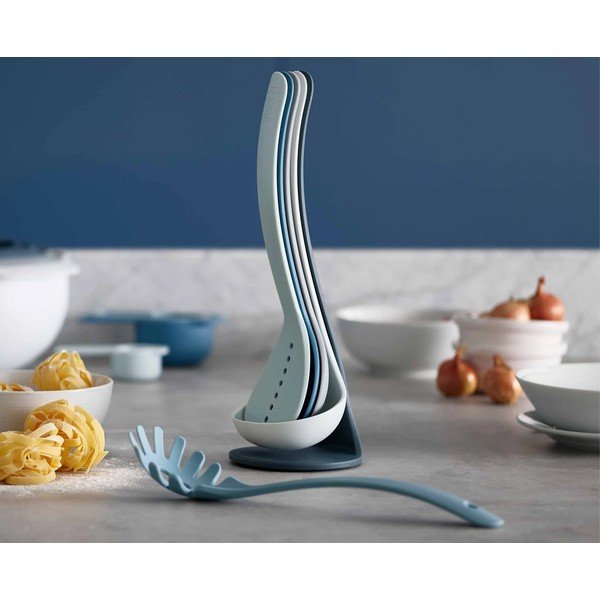 Set di 5 utensili da cucina blu con supporto Nest Utensils Plus Nest Sky - Joseph Joseph-image-1