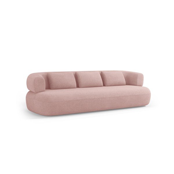 Divano rosa chiaro con rivestimento in bouclé 226 cm Jenny – Micadoni 