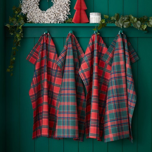 Set di strofinacci in cotone a tema natalizio 4 pz 70x50 cm Christmas Tartan Check – Catherine Lansfield-image-1