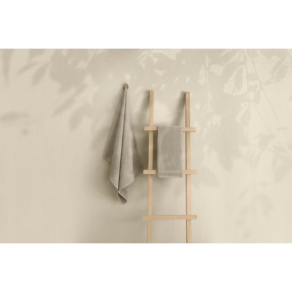 Asciugamani e teli da bagno in cotone beige chiaro in set di 2 pezzi - Foutastic-image-3