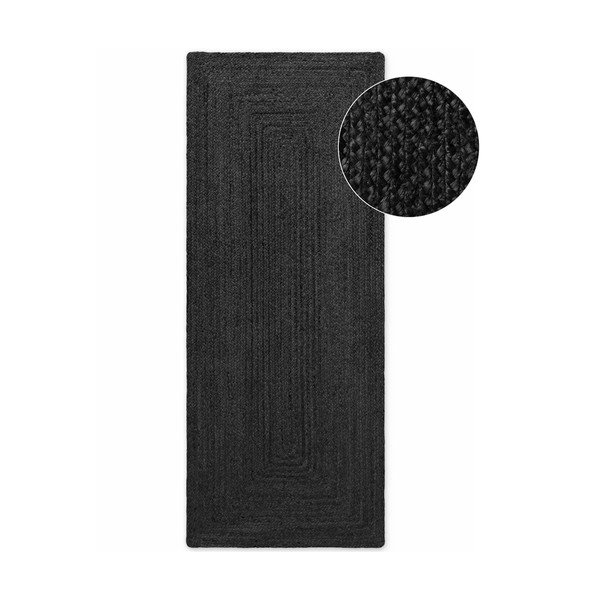Passatoia nera in iuta reversibile/tessuta a mano 80x200 cm Juno – Hanse Home