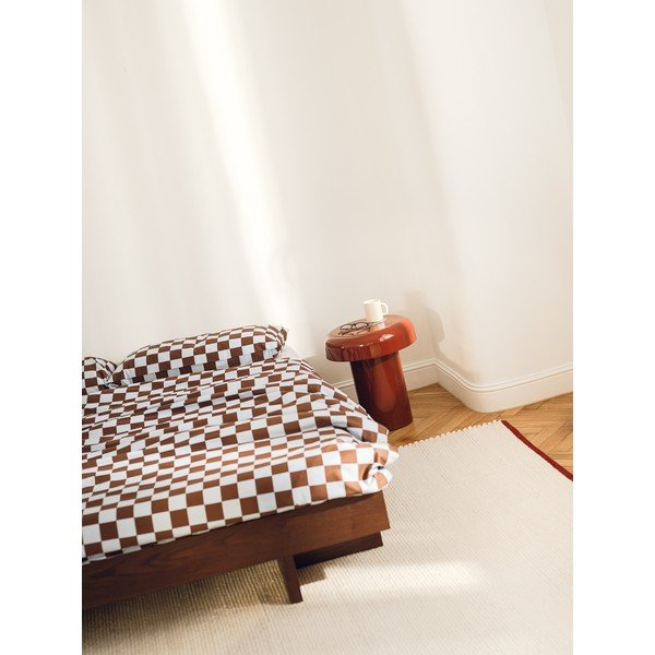 Copripiumino azzurro/marrone in raso di cotone per letto singolo 140x200 cm Plu – noo.ma-image-1