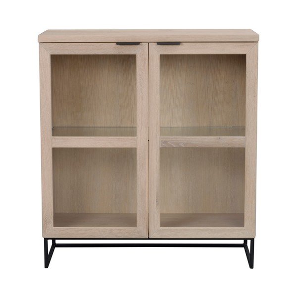 Vetrina in legno di quercia di colore naturale 95x105 cm Everett - Rowico-image-1