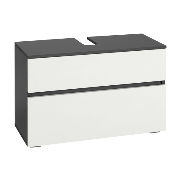 Mobile bianco-antracite per lavabo 80x55 cm Wisla - Støraa-image-2