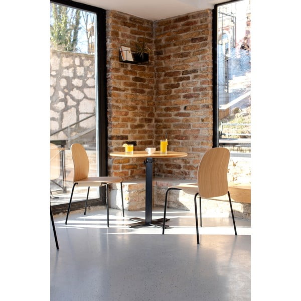 Sedie da pranzo in set marrone cognac/di colore naturale con effetto rovere impilabili 2 pz Book – Gazzda-image-2