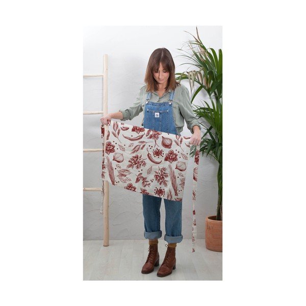 Grembiule floreale con lino Delantal Red Peppers - Really Nice Things-image-1