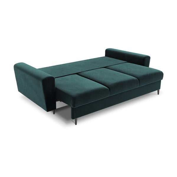 Divano color petrolio allungabile e con contenitore con rivestimento in velluto 235 cm Kyoto – Cosmopolitan Design-image-2