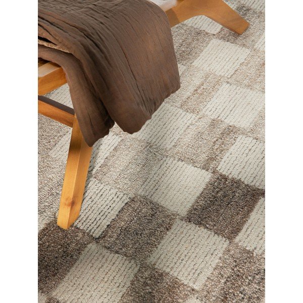 Tappeto color crema in lana tessuto a mano 200x300 cm Boho 1.0 Quadra – Vikosa-image-3