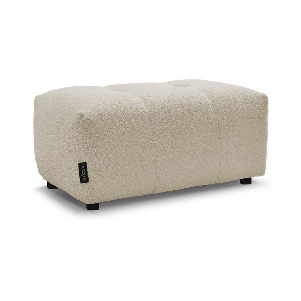 Poggiapiedi beige con rivestimento in bouclé Roxelane – Bobochic Paris-image-3