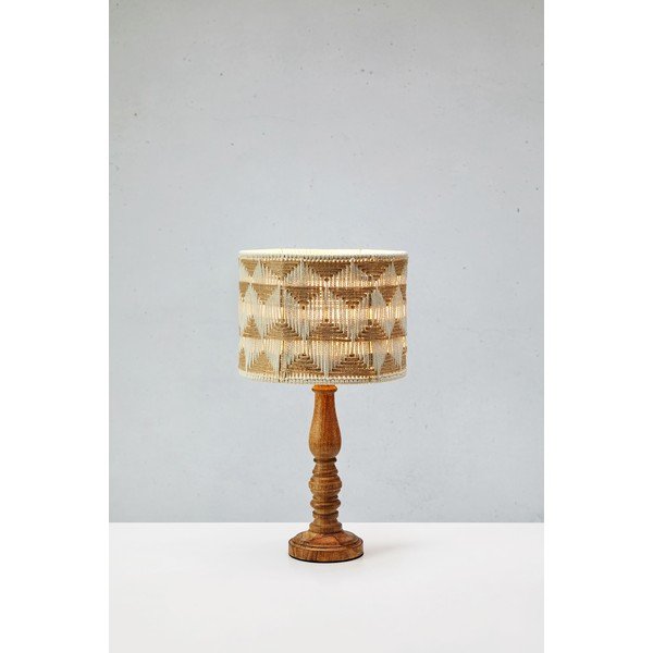 Lampada da tavolo marrone e di colore naturale con paralume in tessuto e con paralume in iuta (altezza totale 45 cm) Ano – Markslöjd-image-3