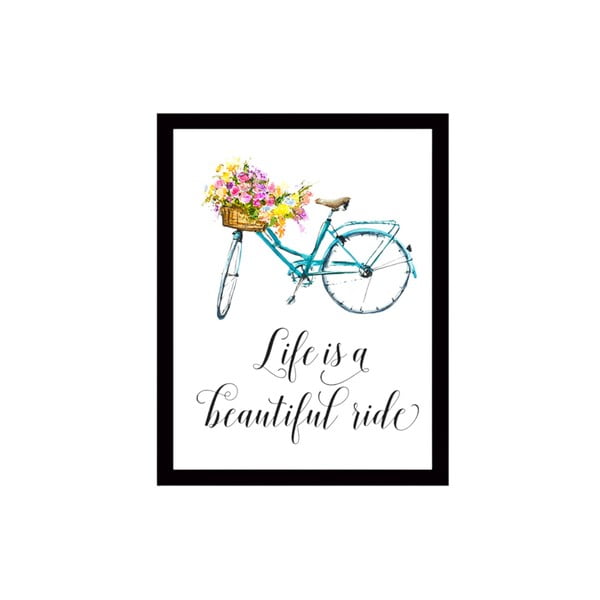 Quadro murale su tela in cornice nera Bicicletta, 29 x 24 cm - Tablo Center