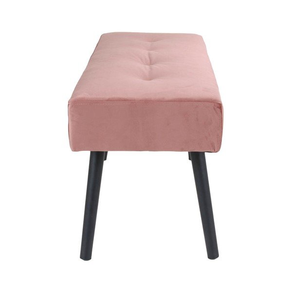 Panca imbottita rosa con rivestimento in velluto , 100 x 35 cm Skiby - House Nordic-image-2