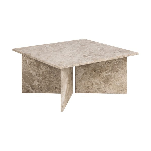 Tavolino beige in marmo 90x90 cm Vega - Actona