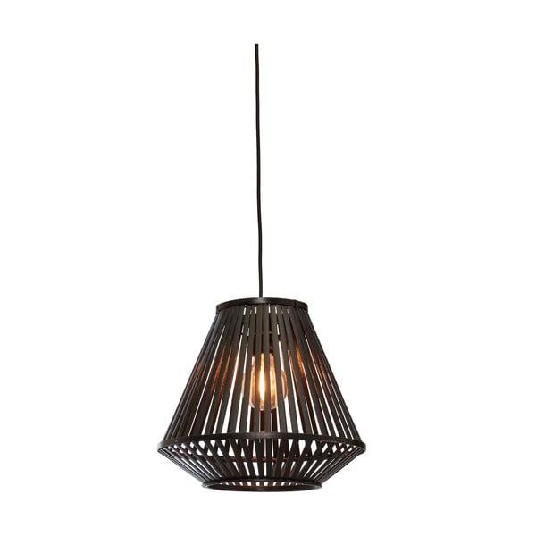 Lampada a sospensione nera con paralume in bambù ø 30 cm Merapi - Good&Mojo