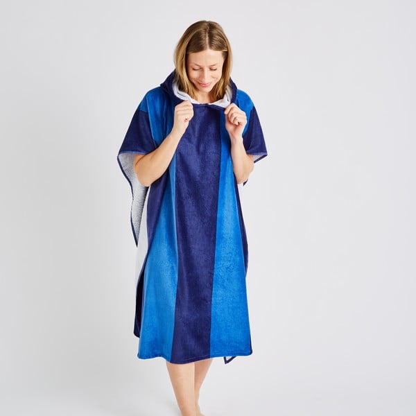 Poncho in cotone blu Stripe - Catherine Lansfield-image-2