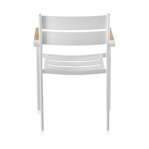 Sedia da giardino bianca in teak Giulia, larghezza 56 cm - Geese-image-1