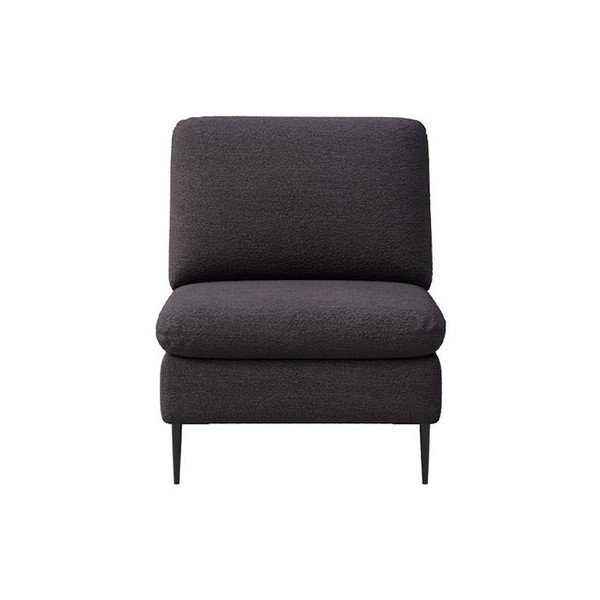 Poltrona nera rivestita in bouclé Belle – Rodier