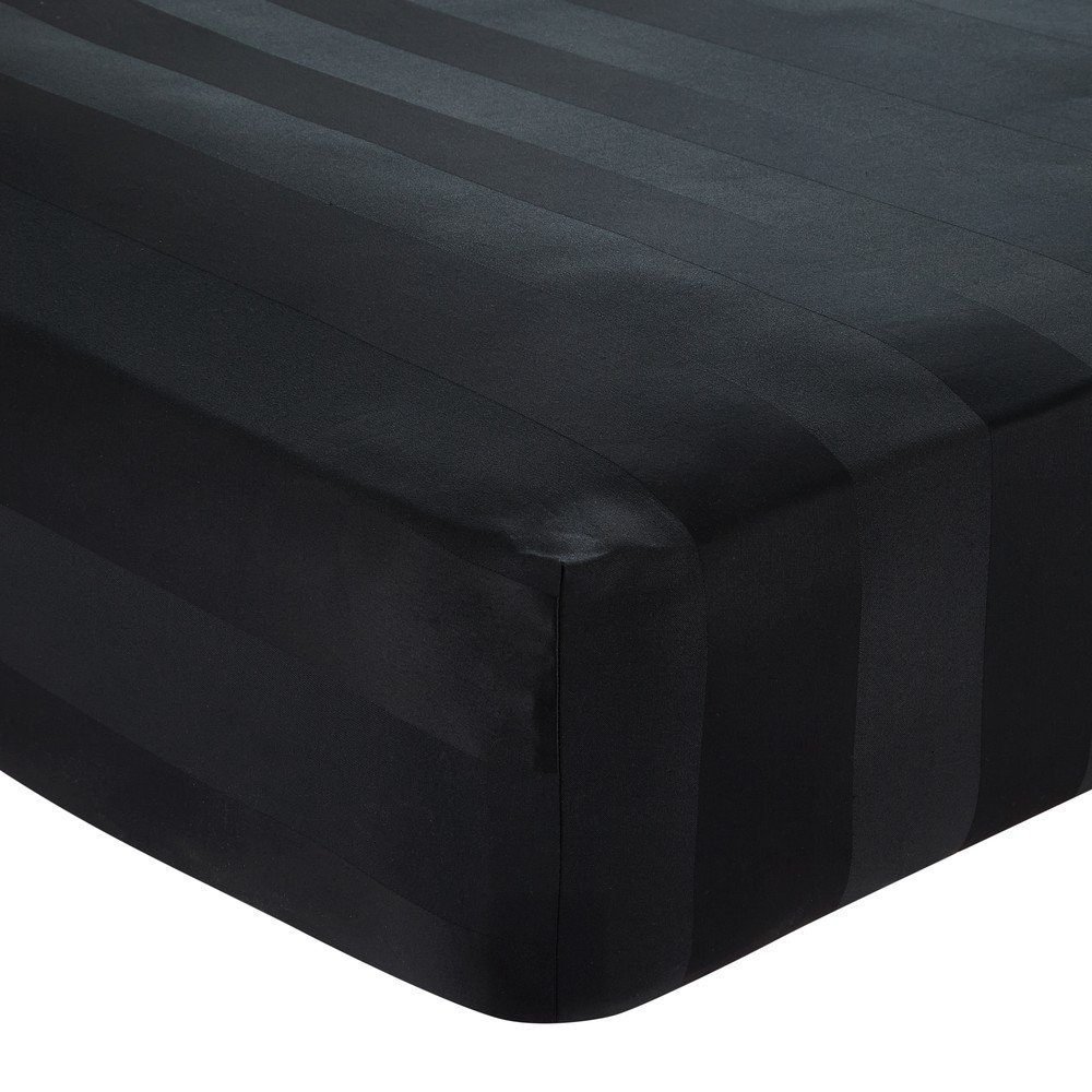 Lenzuolo con angoli nero in raso di seta 150x200 cm So Soft Satin Stripe – Catherine Lansfield | Lenzuola