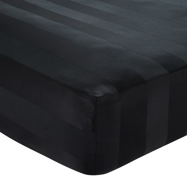 Lenzuolo con angoli nero in raso di seta 150x200 cm So Soft Satin Stripe – Catherine Lansfield