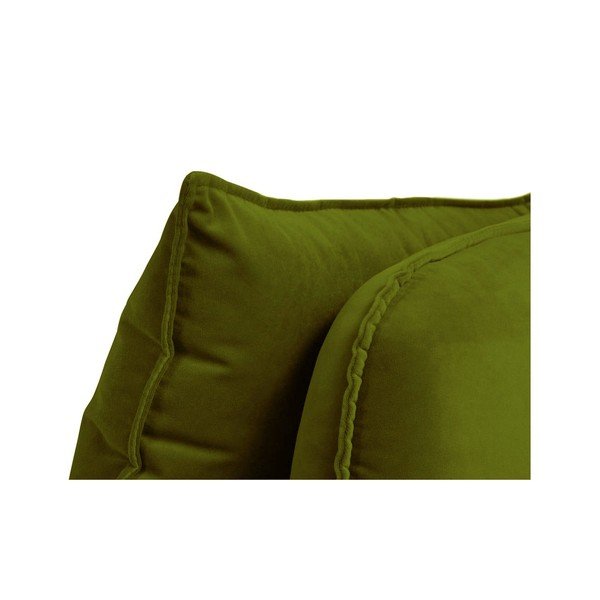 Poltrona lounge in velluto verde con gambe nere , angolo destro Lento - Kooko Home-image-3