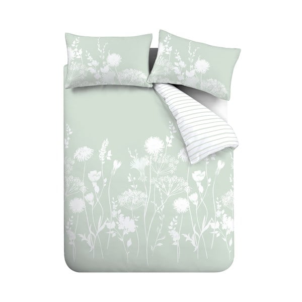 Set copripiumino e federa bianco e verde per letto matrimoniale e per letto esteso 230x220 cm Meadowsweet Floral – Catherine Lansfield