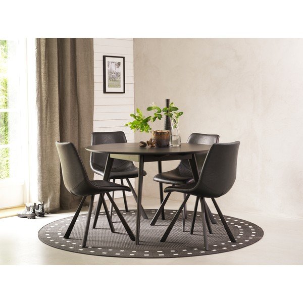 Sedia da pranzo nera con gambe nere Alpha - Rowico-image-3