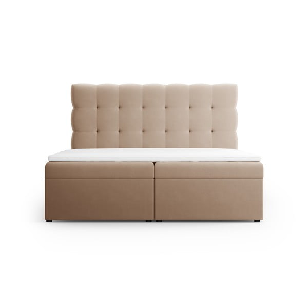 Letto boxspring marrone chiaro con contenitore 180x200 cm Bali - Cosmopolitan Design-image-2