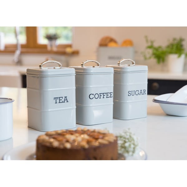 Barattolo da zucchero in latta grigia Nostalgia Living Nostalgia - Kitchen Craft-image-1