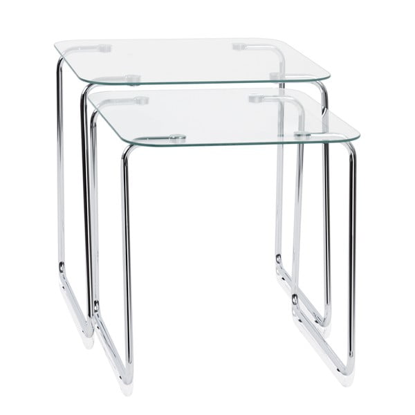 Sada 2 stolků Glass Tables
