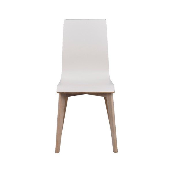 Sedia da pranzo bianca con gambe marrone chiaro Grace - Rowico-image-2