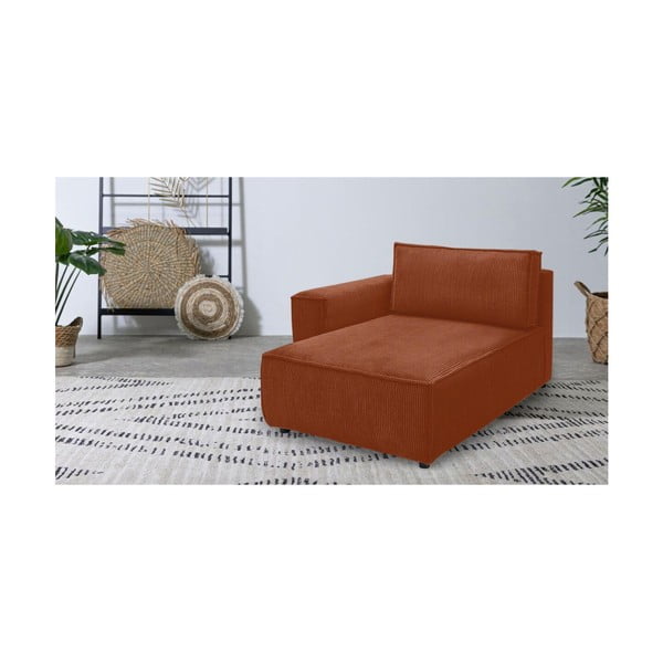 Modulo divano in velluto a coste color mattone, angolo sinistro Nihad modular - Bobochic Paris-image-1