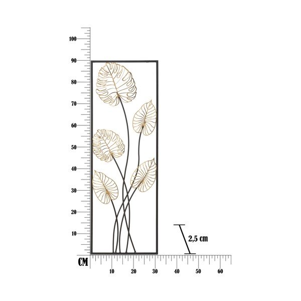Decorazione da appendere in metallo con motivo a foglie Mauro Ferretti -A-, 31 x 90 cm Luxy - Mauro Ferretti-image-2