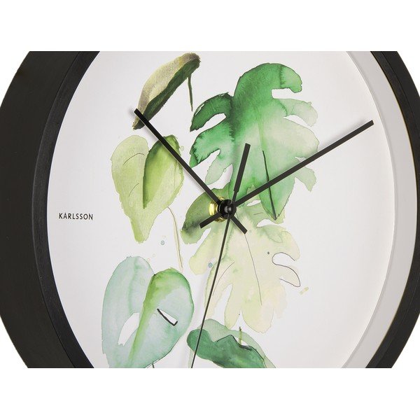 Orologio da parete verde e bianco con cornice nera Monstera, ø 26 cm - Karlsson-image-4