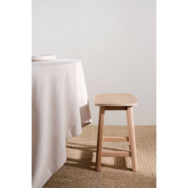 Sgabello di colore naturale in rovere massiccio Selene – Jotex-image-1