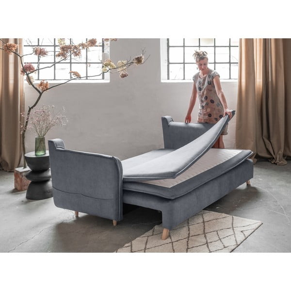 Divano in velluto grigio 225 cm Charming Charlie - Miuform-image-4