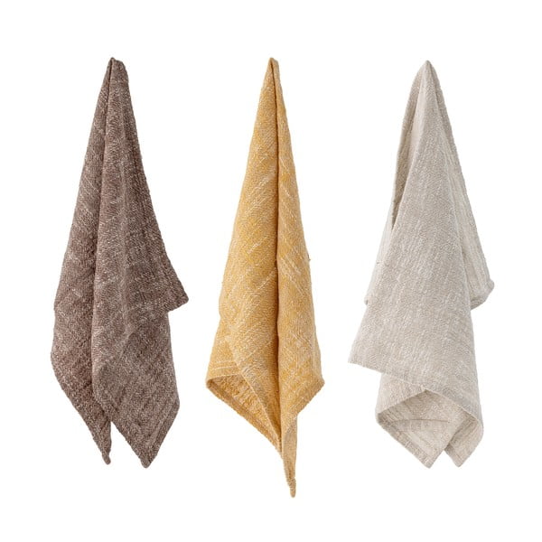 Set di 3 asciugamani in cotone 70x45 cm Heika - Bloomingville-image-2