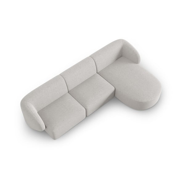 Divano angolare grigio chiaro (con penisola a destra/con chaise lounge) con rivestimento in ciniglia Paolo – Milo Casa-image-2